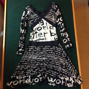 Desigual v-neck dress size S